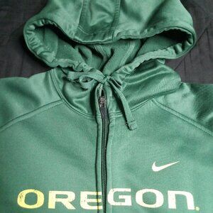 Vintage Nike Team Fit Therma Oregon Ducks Zipper Hoodie Sweatshirt